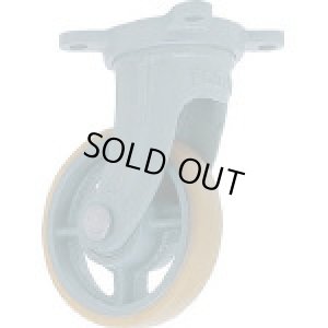 画像1: USB-G150 鋳物中荷重用ウレタン車輪自在車付ベアリング入　１５０φ   ヨドノ(YODONO) 【送料無料】【激安】【セール】