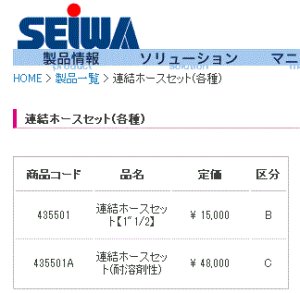 画像1: 435501 連結ホースセット【1”1/2】 精和産業(SEIWA)    【送料無料】【激安】【セール】