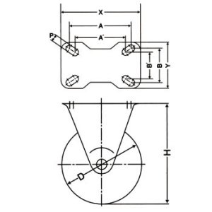 画像: SKH-150MHC 固定車 キャスタ－ SKH150MHC  ナンシン(nansin) 【送料無料】【激安】【セール】