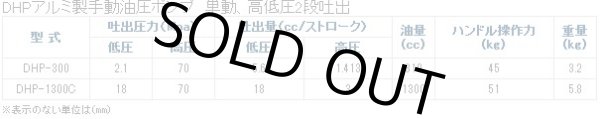 画像2: DHP-300 アルミ合金　手動油圧ポンプ（単動型・高低圧２段式）　カプラー付 DAIKI 株式会社ダイキ   【送料無料】【激安】【セール】