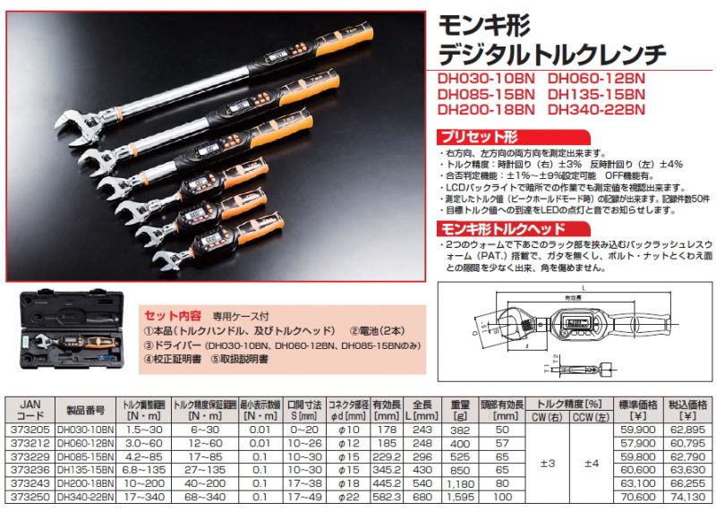 画像2: DH200-18BN モンキ形／デジタルトルクレンチ TOPTOOLS トップ工業 373243 【送料無料】【激安】【セール】