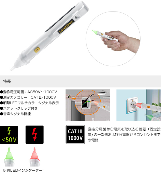 画像1: ACTIVEFINDERONE アクティブファインダーワン 日本正規品 非接触式AC検電器 UMAREX 4580313193461