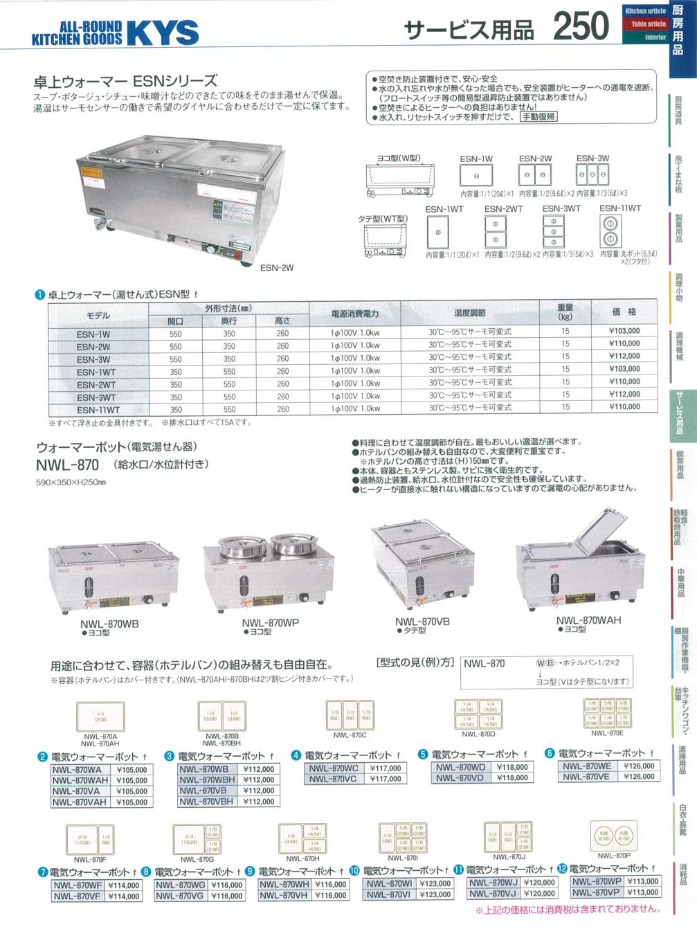 画像1: ESN-1W 電気卓上ウォーマー　ＥＳＮ－１Ｗ  FFDW1001 エイシン