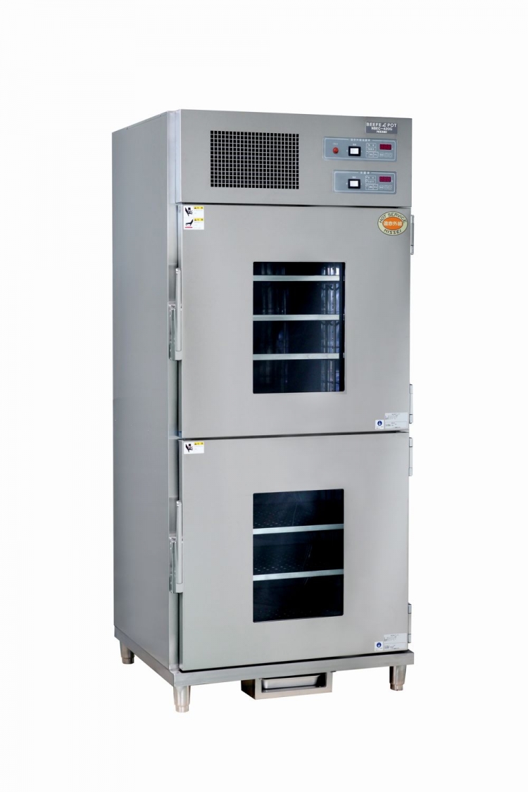 画像1: NBEC-420GR セパレート型冷蔵・遠赤外線温蔵庫(両面扉)　温蔵:250L 冷蔵:205L アンナカ ニッセイ